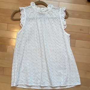 Summer eyelet tank blouse